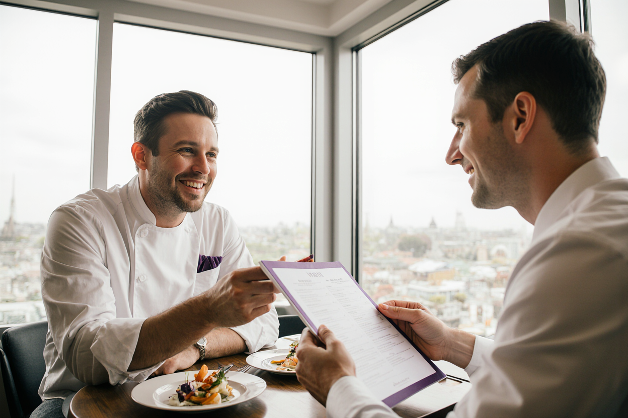 Шеф-повар и F&B-директор обсуждают сезонное обновление меню
